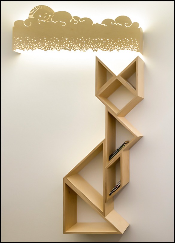 Design of lighting and decor elements for the nursery<br/>"Nebushko" lamp and "Coffee" shelf