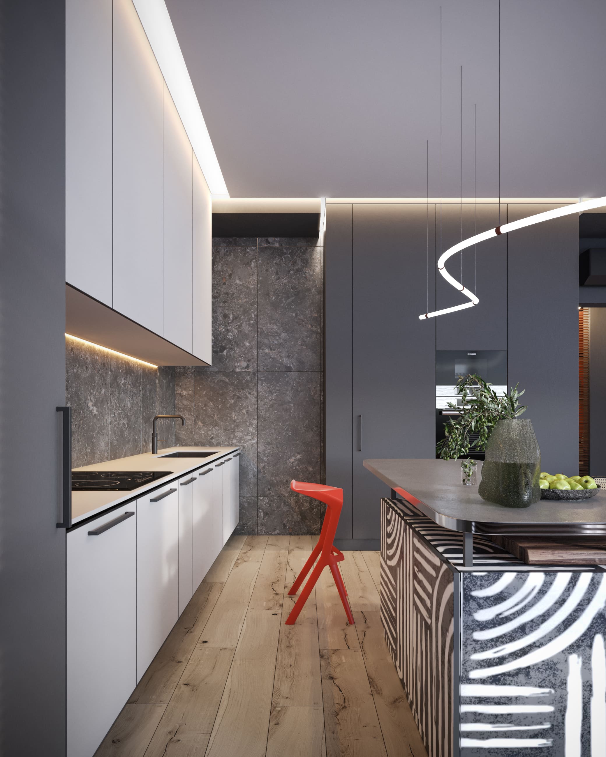 Дизайн интерьера кухни в современном стиле | Intuition Design