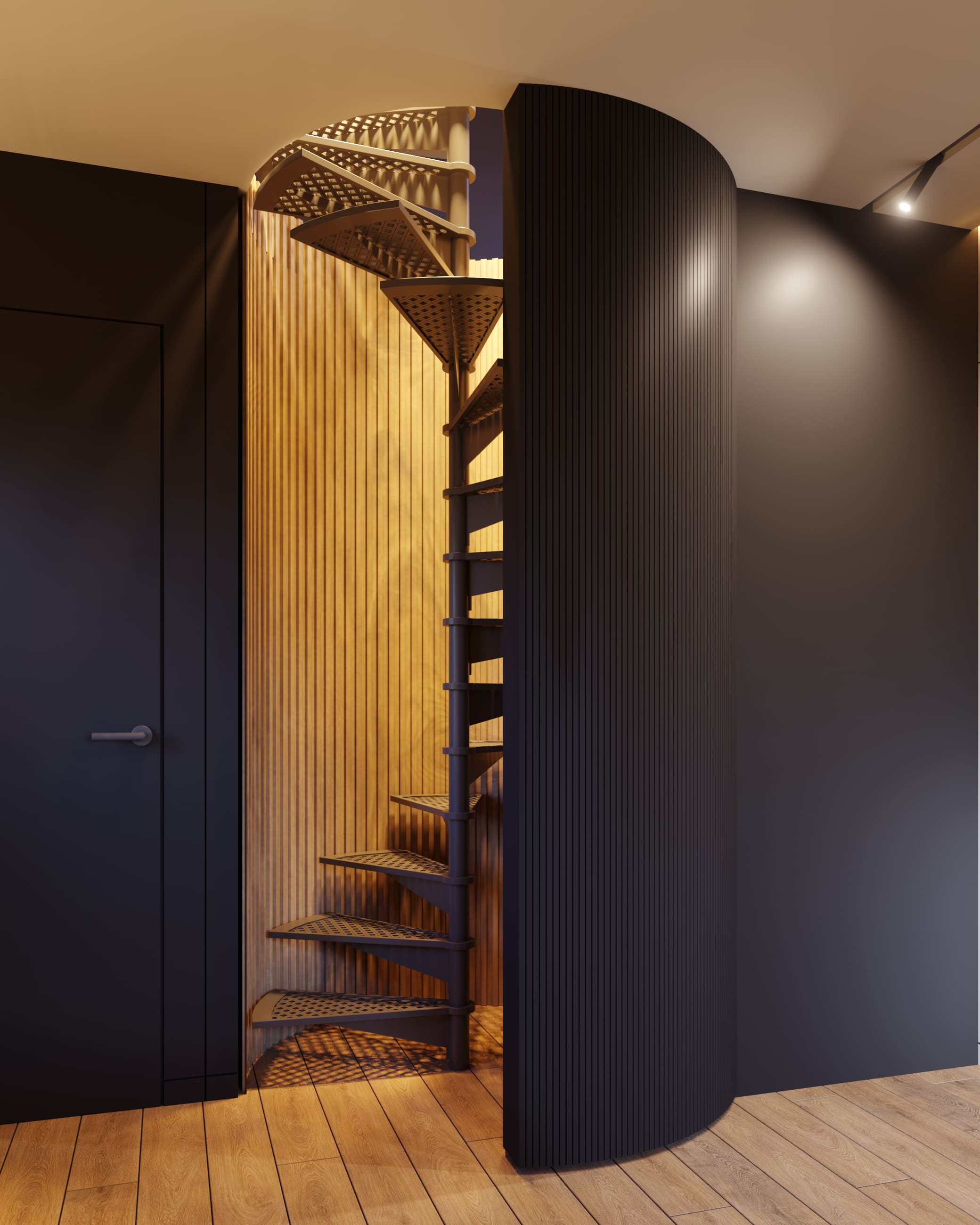 Дизайн интерьера частного дома | Дизайн винтовой лестницы | Intuition Design
