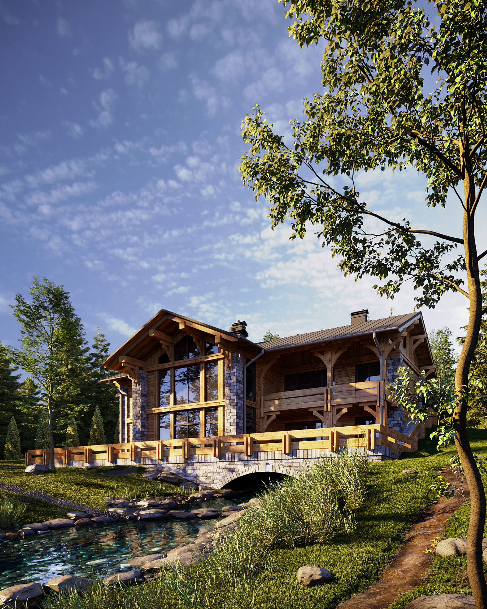 Architectural design in Ukraine. Architectural design of a chalet style house