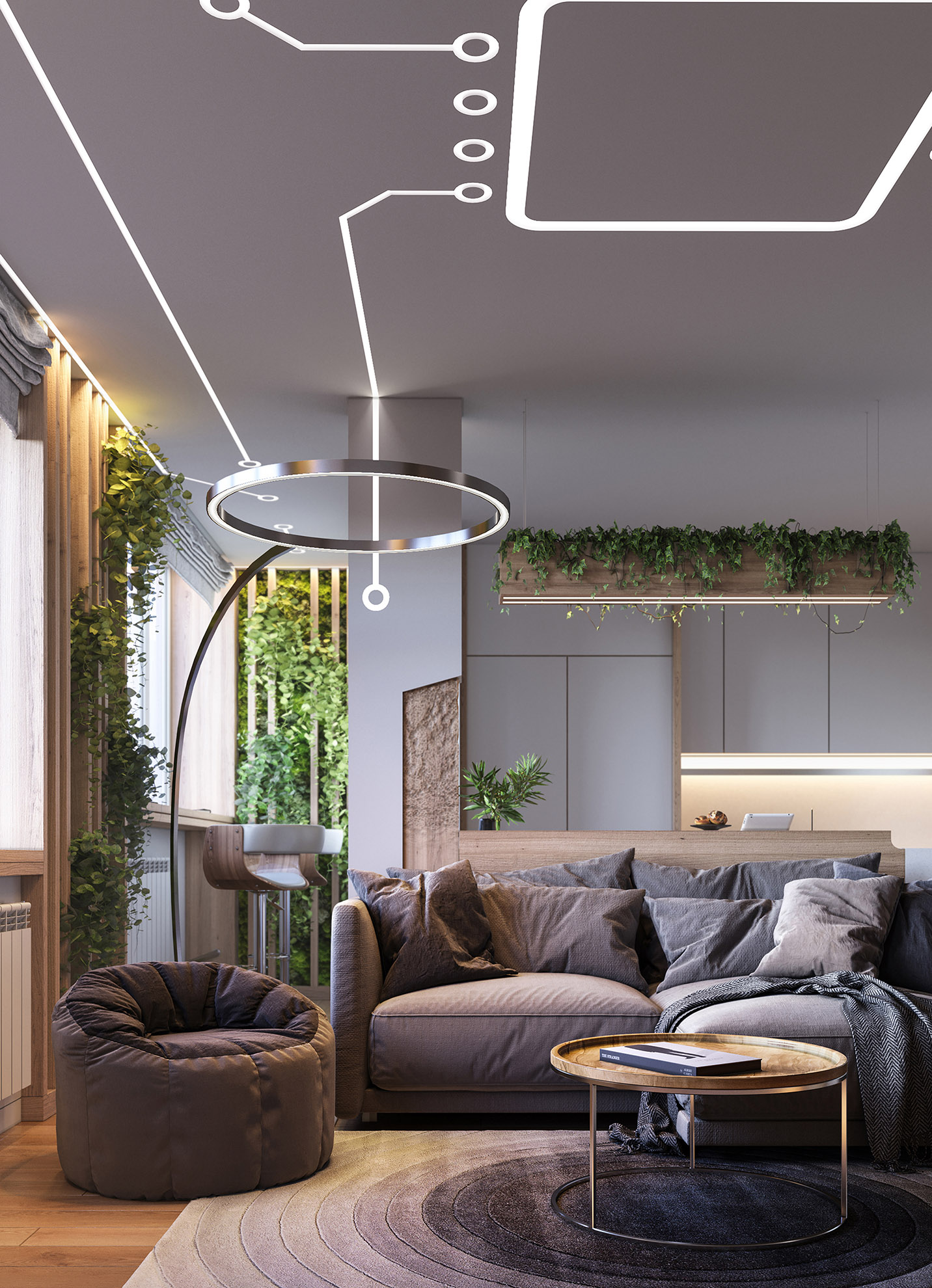 Современный дизайн интерьера гостиной в Харькове | Intuition Design